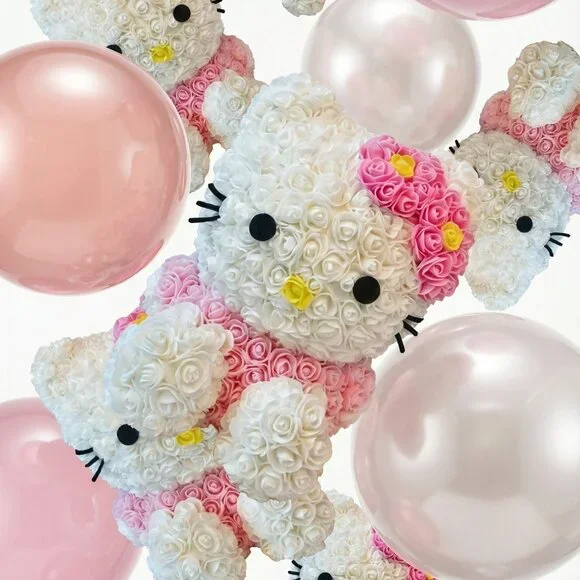 HELLO KITTY ARTIFICIAL  ROSE BOUQUET VALENTINE GIFT - Picture 3 of 3